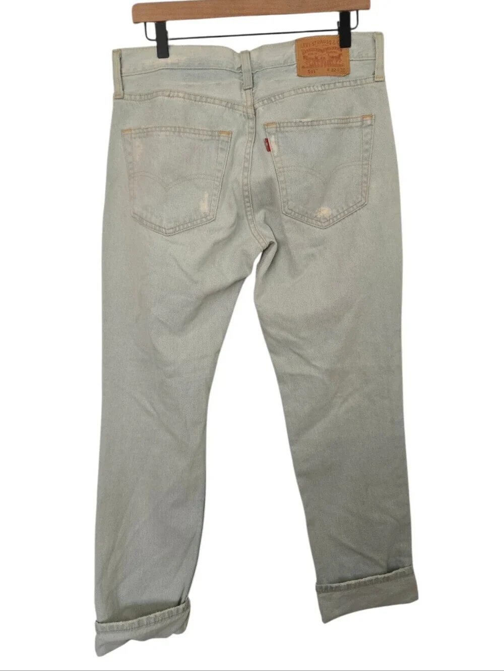 Levi’s 511 Distressed Jeans W32 L30 Light Wash Ripped Denim